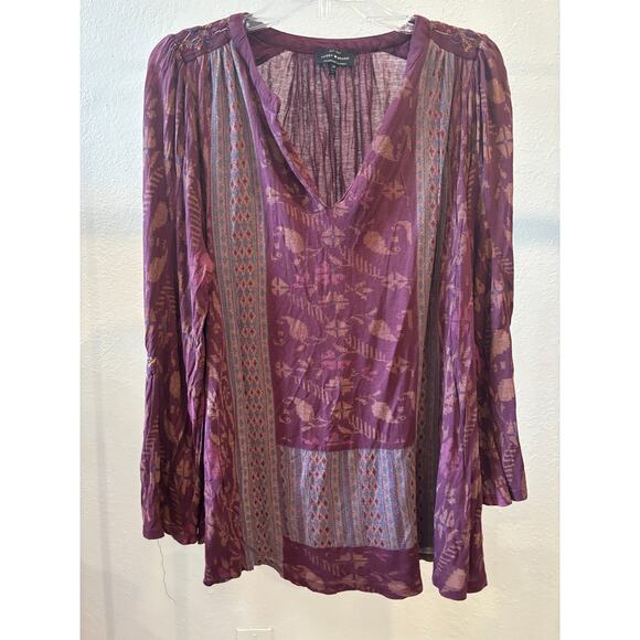 Lucky Brand Top Blouse Plus Size 2X Floral - Picture 2 of 5